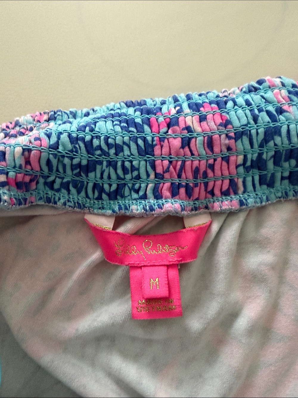 Lilly Pulitzer Strapless Tropical Pineapple Print Dress in Pink & Blue - Picture 3 of 3